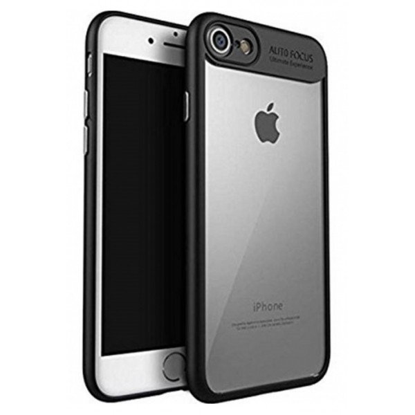 Husa Spate Hybrid Autofocus iPhone 7 Plus / 8 Plus Silicon Si Tpu Negru Transparent
