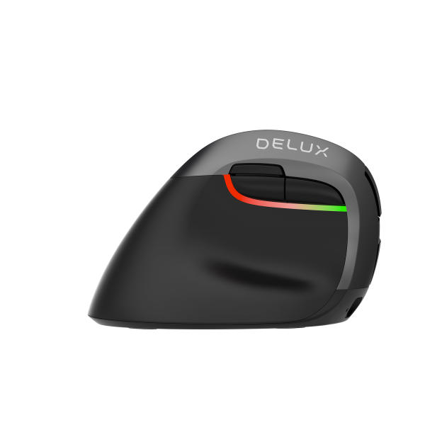 Mouse Ergonomic Delux M618ZD, Negru 2.4G, Bluetooth 4.0, Pentru Mana Stanga