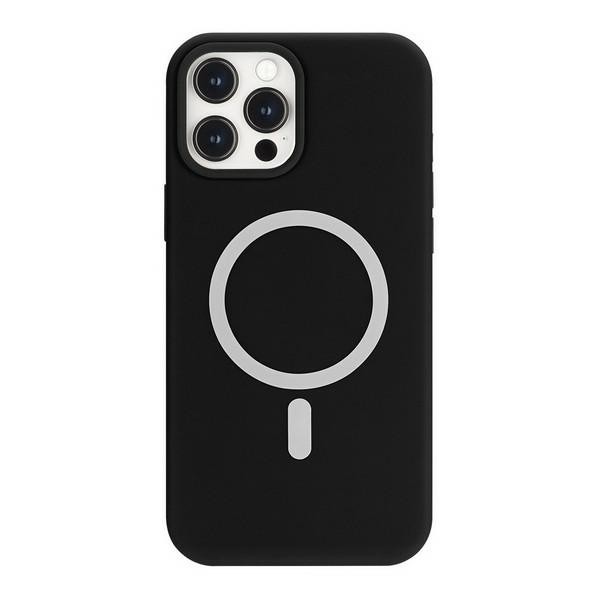 Husa Spate Mercury MagSafe Compatibila Cu iPhone 12 Pro Max, Interior Microfibra, Silicon, Negru