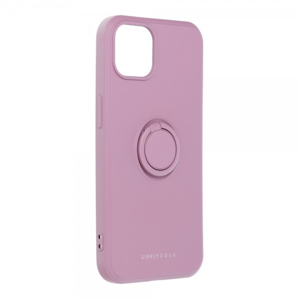 Husa Spate Roar Amber Compatibila Cu iPhone 13 Pro Max, Inel Metalic Pe Spate, Mov itelmobile.ro imagine noua 2022