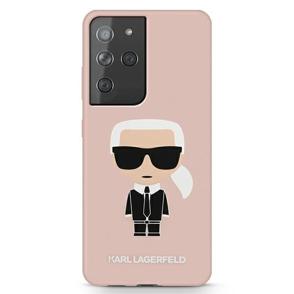 Husa Karl Lagerfeld Compatibila Cu Samsung Galaxy S21 Ultra, Silicone Iconic, Roz - 40496862