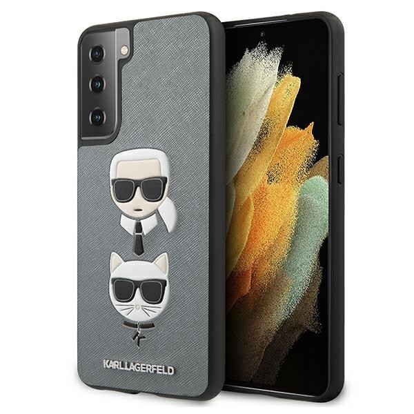 Husa Karl Lagerfeld Compatibila Cu Samsung Galaxy S21+ Plus, Saffiano Ikonik Karl Si Choupette, Gri - 40496763