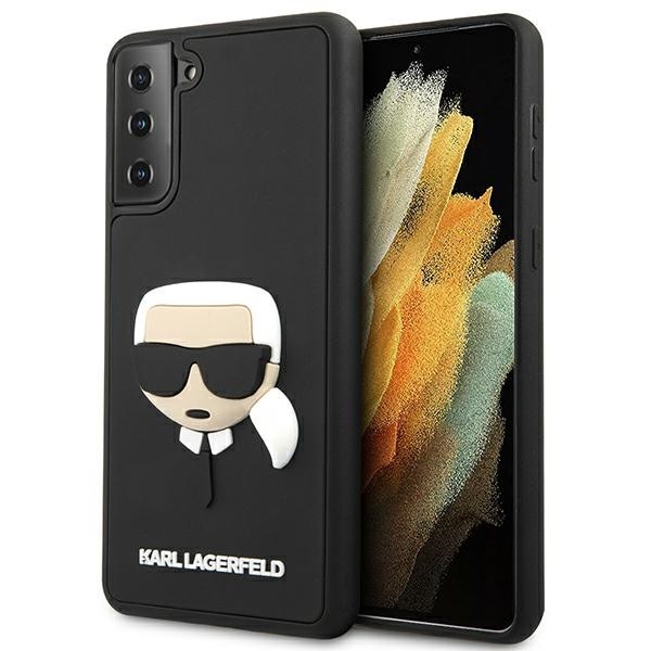 Husa Karl Lagerfeld Compatibila Cu Samsung Galaxy S21, 3D Rubber Karl Head, Negru - 9003371