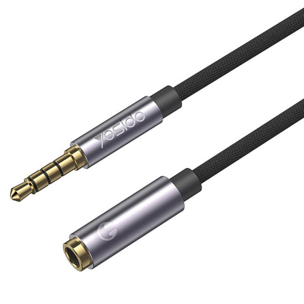 Cablu Audio Extensie Yesido (YAU-26) Jack 3.5mm, 1 X Mama la 1 X Tata, 1m Lungime, Negru - 64770 image0