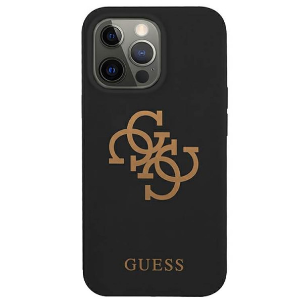 Husa Premium Guess iPhone 13 Pro Max, Colectia Silicone 4G Logo, Negru – 024260 Guess imagine noua 2022
