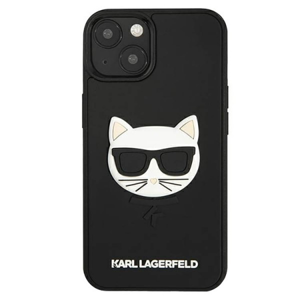 Husa Karl Lagerfeld Compatibila Cu Iphone 13, 3D Rubber Choupette, Negru - 028145