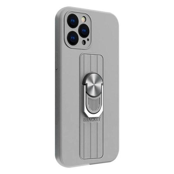 Husa Spate Upzz Ring Liquid Compatibila Cu iPhone 13 Pro Max, Suport Metalic Pe Spate, Protectie La Camera, Silver itelmobile.ro imagine noua 2022