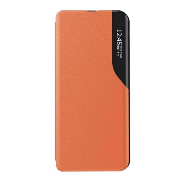 Husa Tip Carte Upzz Eco Book Compatibila Cu Samsung Galaxy S21 FE, Piele Ecologica, Orange