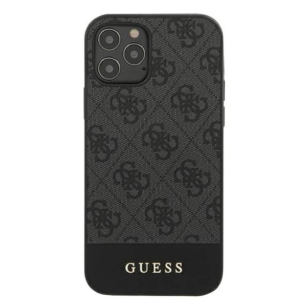 Husa Premium Guess Stripe Collection 4G, Pentru iPhone 12 Pro Max, Grey – 81592