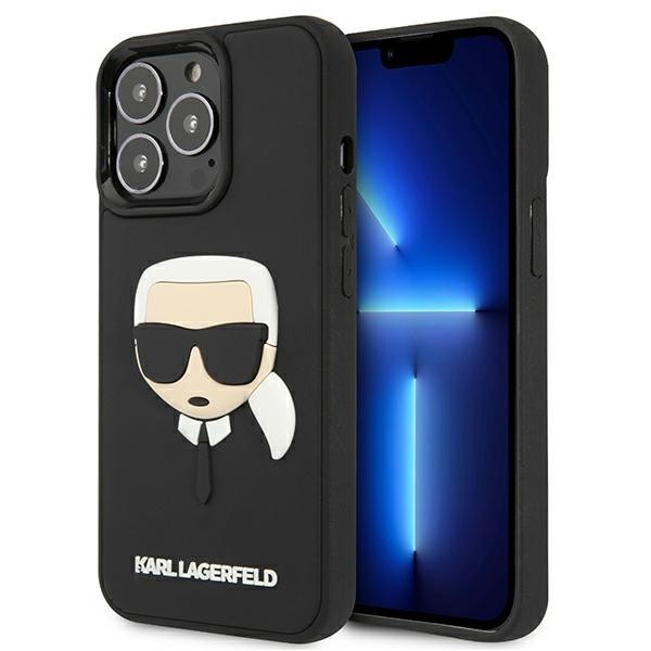 Husa Spate Karl Lagerfeld, Compatibila Cu iPhone 13 Pro, Colectia 3D Rubber Karl Head, Negru - 9028114