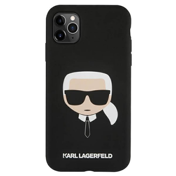 Husa Spate Karl Lagerfeld Compatibila Cu iPhone 11 Pro, Colectia Silicone Karl Head, Negru – 9027728