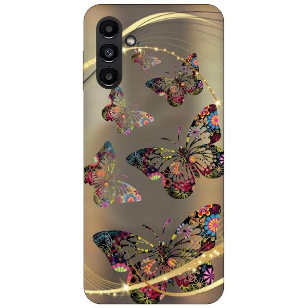 Husa Silicon Soft Upzz Print, Compatibila Cu Samsung Galaxy A13 5G, Golden Butterfly itelmobile.ro imagine noua 2022