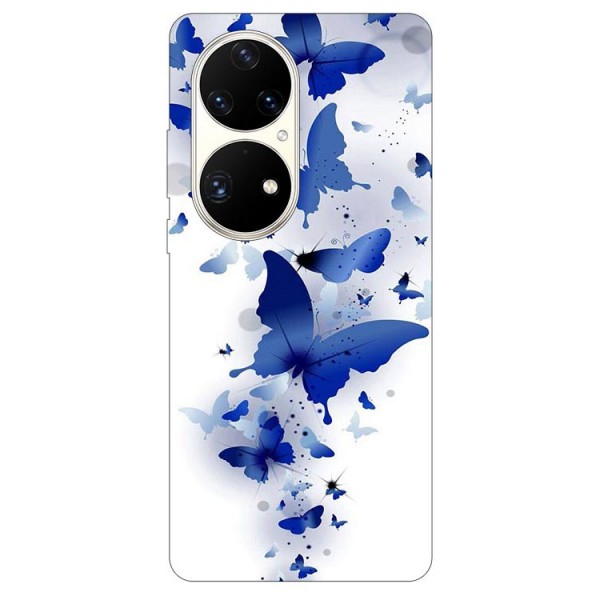 Husa Silicon Soft Upzz Print, Compatibila Cu Huawei P50, Blue Butterflies itelmobile.ro imagine noua 2022