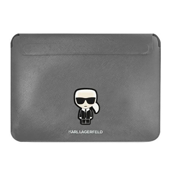 Husa Premium Karl Lagerfeld Sleeve Saffiano Ikonik Karl, Compatibila Cu Laptop / Macbook Pro / Air 13 inch, Silver – 40246