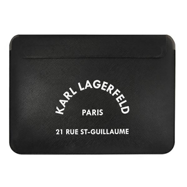 Husa Premium Karl Lagerfeld Sleeve Saffiano RSG, Compatibila Cu Laptop / Macbook Pro / Air 13 inch, Negru – 40222