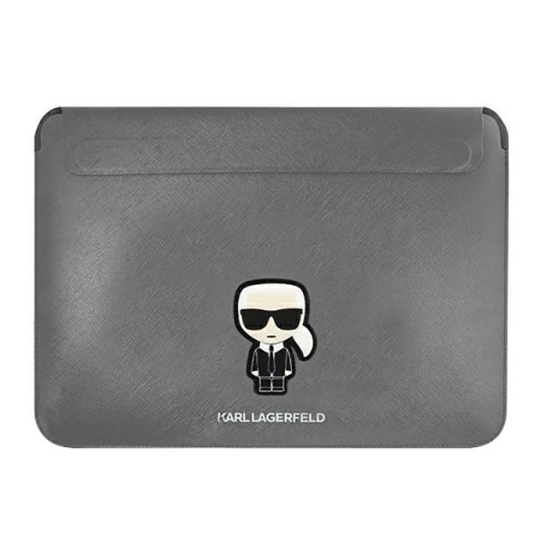 Husa Premium Karl Lagerfeld Sleeve Saffiano Ikonik Karl, Compatibila Cu Laptop / Macbook 16 inch, Silver – 40253