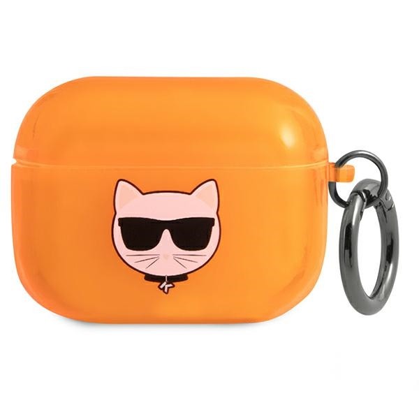 Husa Protectie Karl Lagerfeld Pentru Airpods Pro, Silicone Choupette, Orange – 9009298
