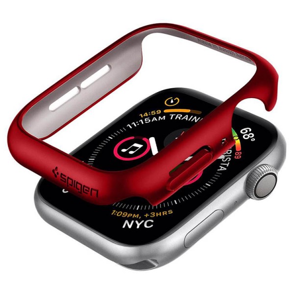 Husa Protectie Ceas Spigen Thin Fit Compatibila Cu Apple Watch 7, 45mm, Rosu