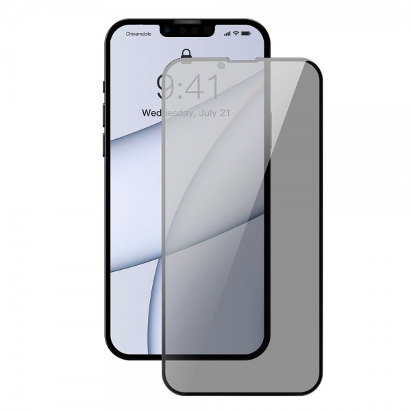 Set 2 x Folie Sticla Securizata Baseus Anti Spy Full Cover Compatibila Cu iPhone 13 Pro Max, Privacy BASEUS imagine noua 2022