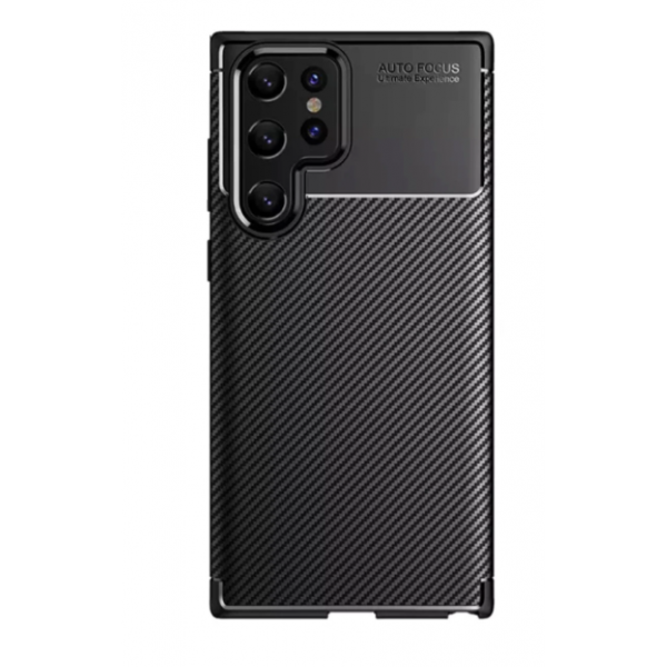 Husa Spate Upzz Carbon Rugged Auto Focus Pentru Samsung Galaxy S22 Ultra, Silicon, Negru itelmobile.ro imagine noua 2022