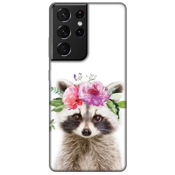 Husa Silicon Soft Upzz Print, Compatibila Cu Samsung Galaxy S21 Ultra, Cute Raccoon itelmobile.ro imagine noua 2022