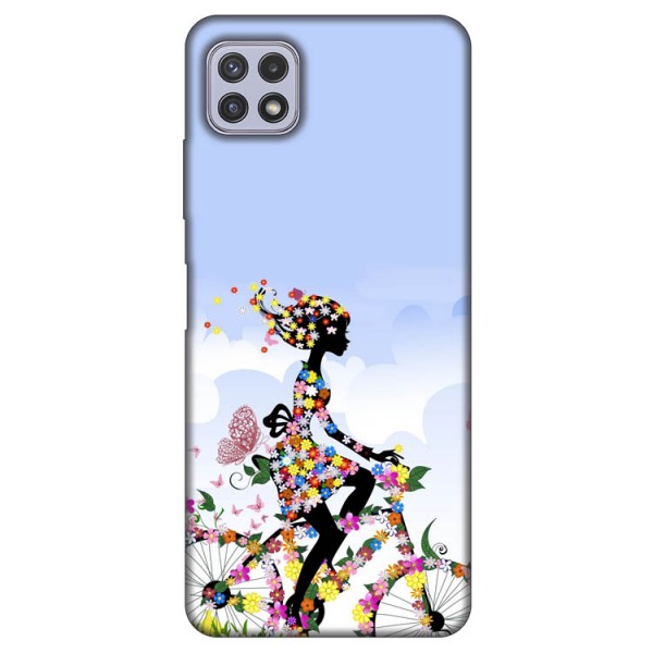 Husa Silicon Soft Upzz Print, Compatibila Cu Samsung Galaxy A22 5G, Flower Bicycle image5