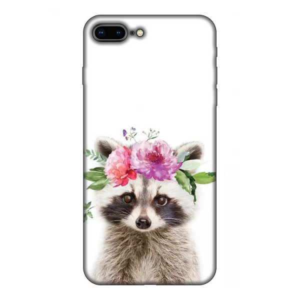 Husa Silicon Soft Upzz Print, Compatibila Cu iPhone 7 Plus / 8 Plus, Cute Raccoon itelmobile.ro imagine noua 2022