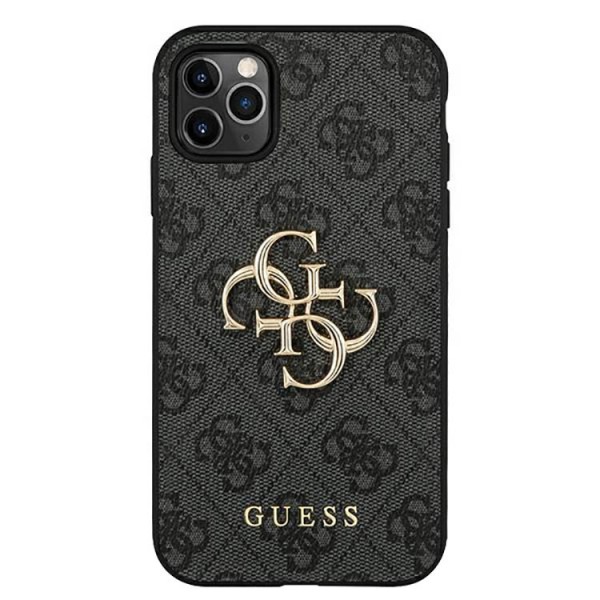 Husa Spate Premium Guess Compatibila Cu iPhone 11 Pro Max, Colectia Big Metal Logo, Gri – 6617