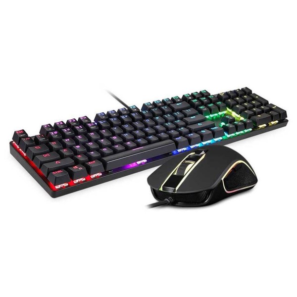 Kit Tastatura Mecanica Si Mouse Gaming Motospeed Ck888, Conexiune Usb, Iluminate, Lungime Cablu 1.7m, Negru – 60597587