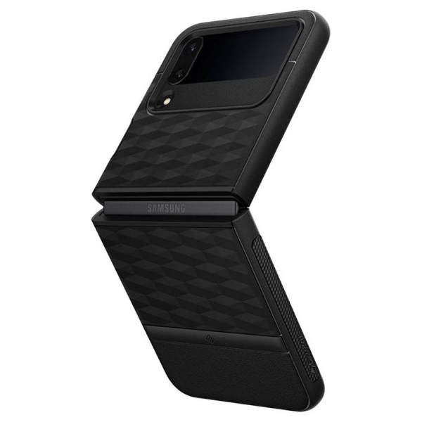 Husa Spate Spigen Caseology Parallax, Compatibila Cu Samsung Galaxy Z Flip 4, Matte Black Black imagine noua 2022