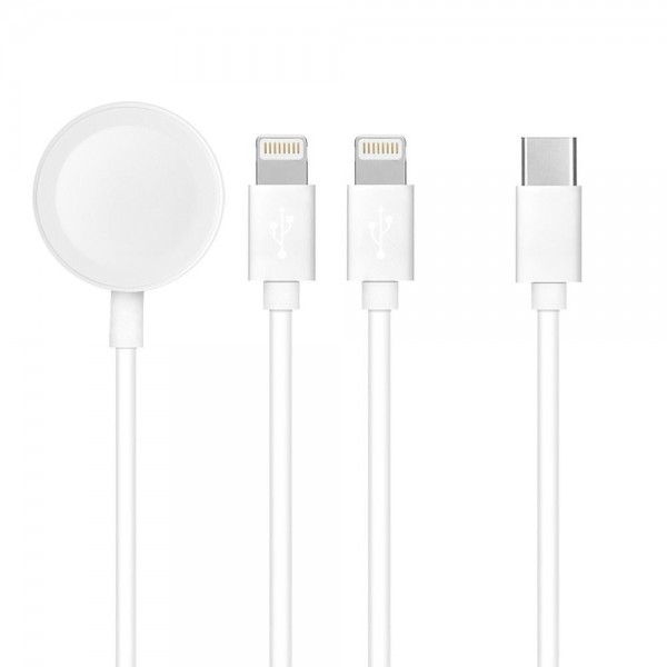 Cablu Date Incarcare 3 In 1 Upzz, USB-C La 2 x Lightning, 1 x Apple Watch 3W, 1A - C3168 image6