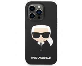 Husa Spate Karl Lagerfeld Compatibila Cu iPhone 14 Pro Max, Silicone Karl Head, Negru - 9085438