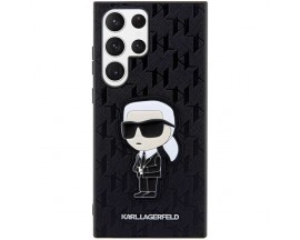 Husa Spate Karl Lagerfeld Compatibila Cu Samsung Galaxy S23 Ultra, Colectia Saffiano Monogram Ikonik, Negru