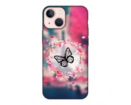 Husa Silicon Soft Upzz Print, Compatibila Cu iPhone 15 Plus, Butterfly