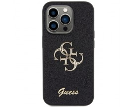 Husa Spate Guess Compatibila Cu iPhone 15 Pro, Colectia Glitter Script Big Logo, Negru - 47389