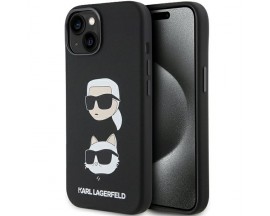 Husa Spate Karl Lagerfeld Compatibila Cu iPhone 15, Colectia Silicon Karl & Choupette, Negru - 9164799