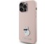 Husa Spate Karl Lagerfeld Compatibila Cu iPhone 15 Pro Max, Colectia Silicon Ikonik Karl Metal, Roz - 9166267