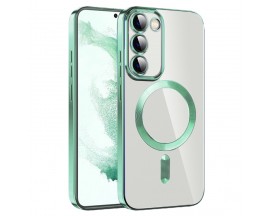 Husa Upzz Luxury Crystal MagSafe Protectie La Camere, Compatibila Cu Samsung Galaxy S23 - Light Green