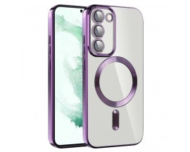 Husa Upzz Luxury Crystal MagSafe Protectie La Camere, Compatibila Cu Samsung Galaxy S23 - Light Purple