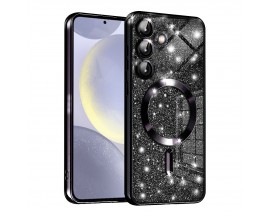 Husa Upzz Luxury Crystal Glitter MagSafe Protectie La Camere, Compatibila Cu Samsung Galaxy S23 FE - Black