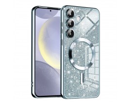 Husa Upzz Luxury Crystal Glitter MagSafe Protectie La Camere, Compatibila Cu Samsung Galaxy S23 Plus - Light Blue