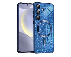 Husa Upzz Luxury Crystal Glitter MagSafe Protectie La Camere, Compatibila Cu Samsung Galaxy S23 Plus - Deep Blue