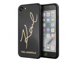 Husa Premium Originala Karl Lagerfeld Compatibila Cu iPhone 7 / 8 / SE 2022, Colectia Karl Signature, Negru - 40445006