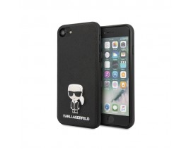 Husa Premium Originala Karl Lagerfeld Compatibila Cu iPhone 7 / 8 / SE 2022, Colectia Karl Ikonik Pin Metal, Negru - 75911