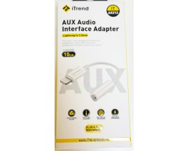 Adaptor Audio Upzz Trend Lightning La Jack 3.5mm, Compatibil Cu iPhone, Functioneaza Apelurile, Muzica, Alb