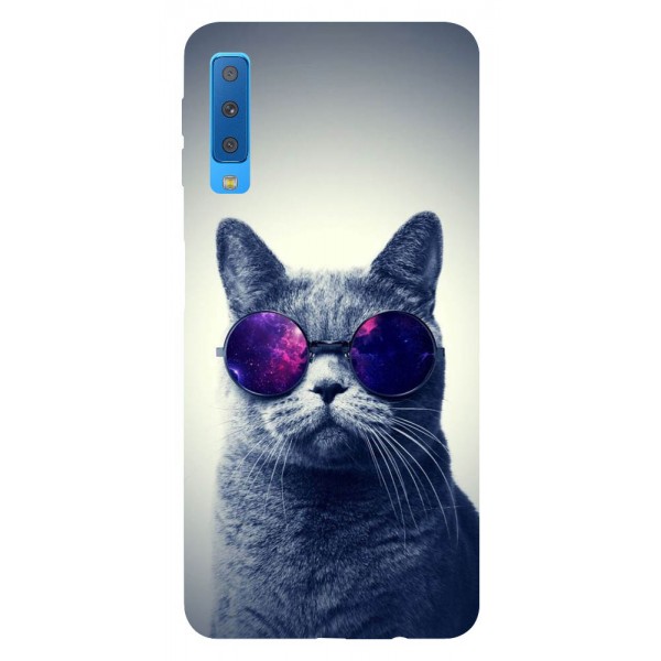 Husa Silicon Soft Upzz Print Samsung Galaxy A7 2018 Model Cool Cat