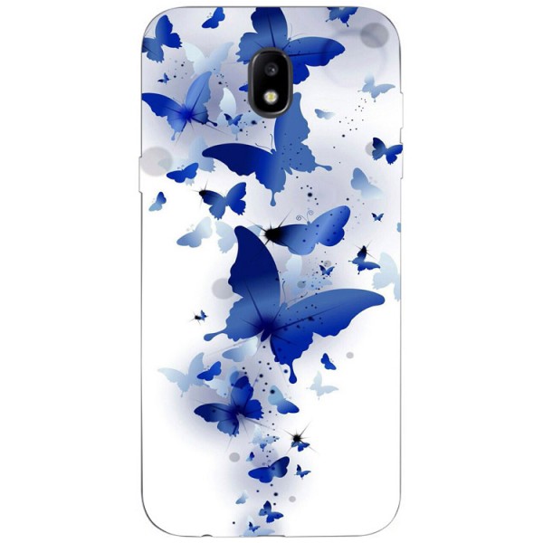 Husa Silicon Soft Upzz Print Samsung Galaxy J5 2017 Model Blue Butterflyes