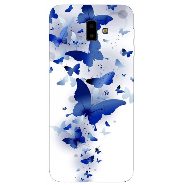 Husa Silicon Soft Upzz Print Samsung J6+ Plus 2018 Model Blue Butterflies