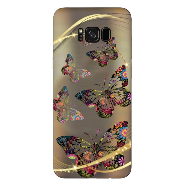 Husa Silicon Soft Upzz Print Samsung S8+ Plus Golden Butterfly itelmobile.ro imagine noua 2022