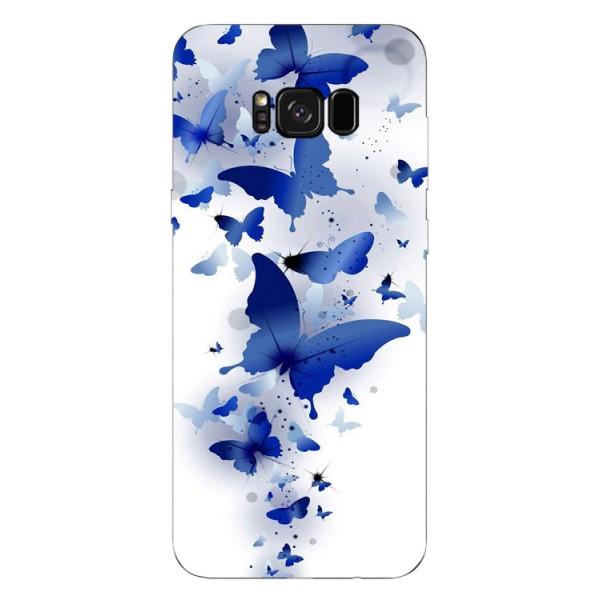 Husa Silicon Soft Upzz Print Samsung Galaxy S8 Model Blue Butterflys itelmobile.ro imagine noua 2022
